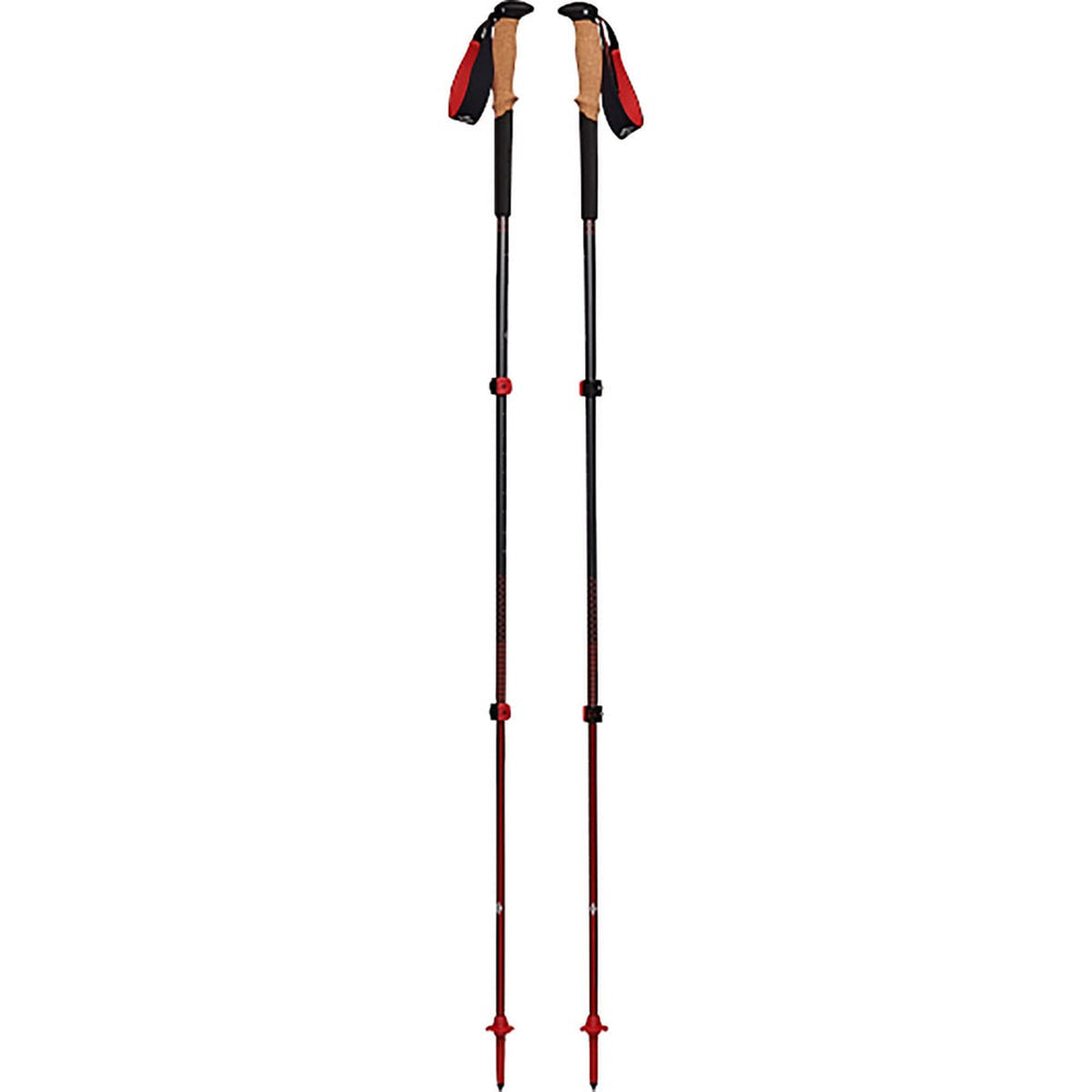 Black Diamond Pursuit trekking poles feature FlickLock aluminum shafts for quick, secure length adjustments.