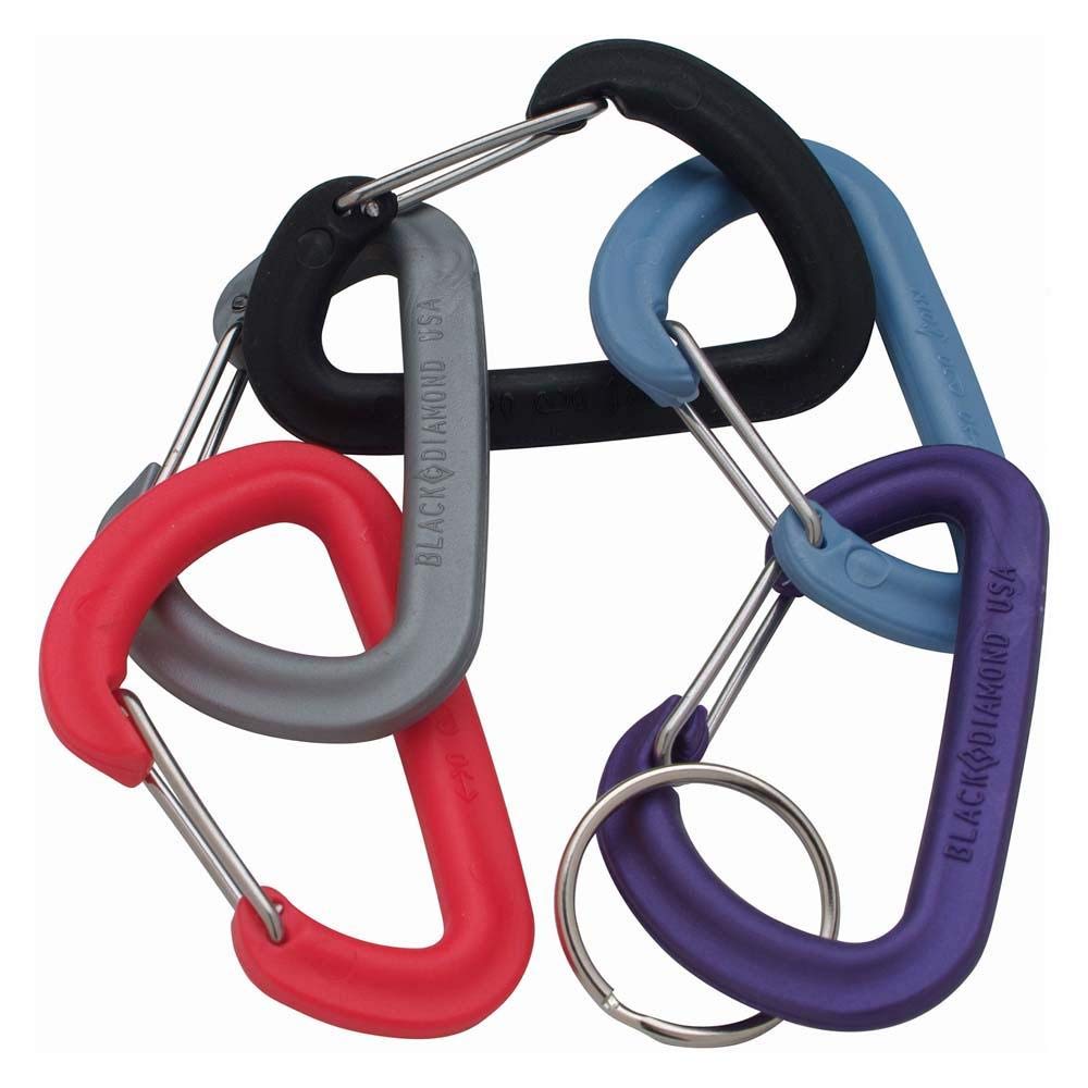 Black Diamond Small Jivewire mounted on a climbing harness for secure gear organization.