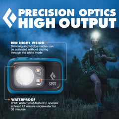 BLACK DIAMOND Spot 400 headlamp with adjustable headband for comfortable all-day wear