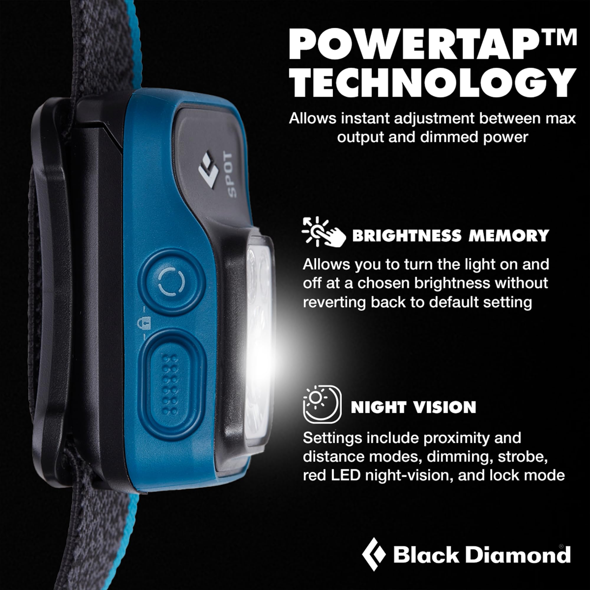 BLACK DIAMOND Spot 400 headlamp in wet weather waterproof design for rain and snow adventures