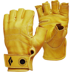 Black Diamond Stone Gloves with goatskin palm for durable rope handling