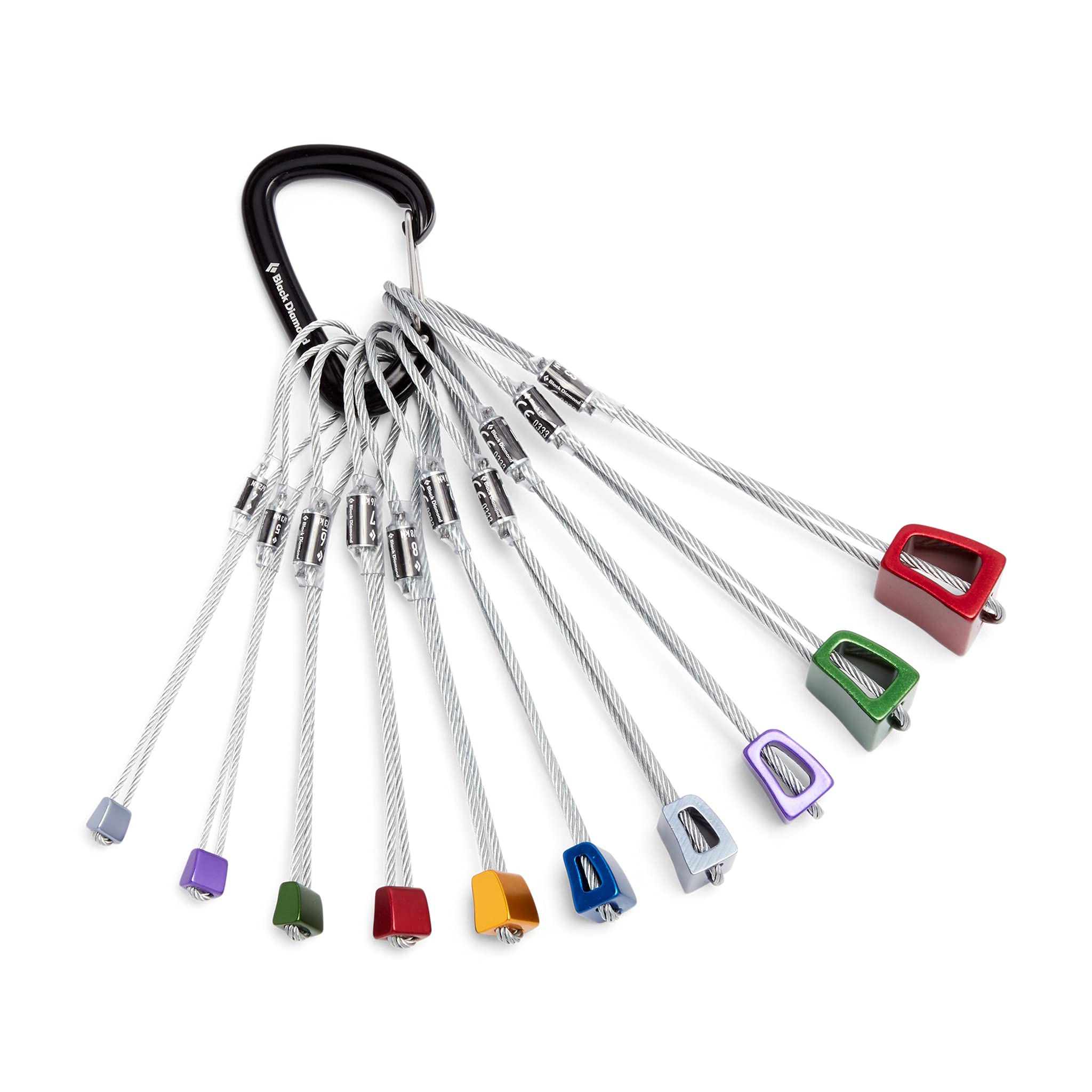 Black Diamond Stopper Set 4-13 aluminum heads for lightweight, precise placements on trad routes.