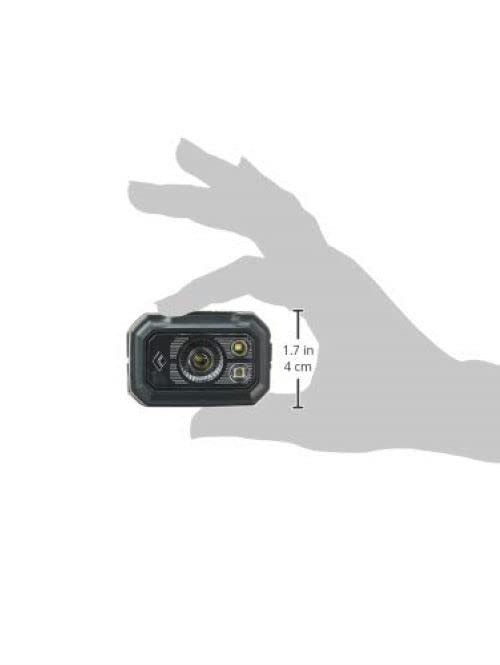 Black Diamond Storm 400 battery compartment with four AAA batteries.