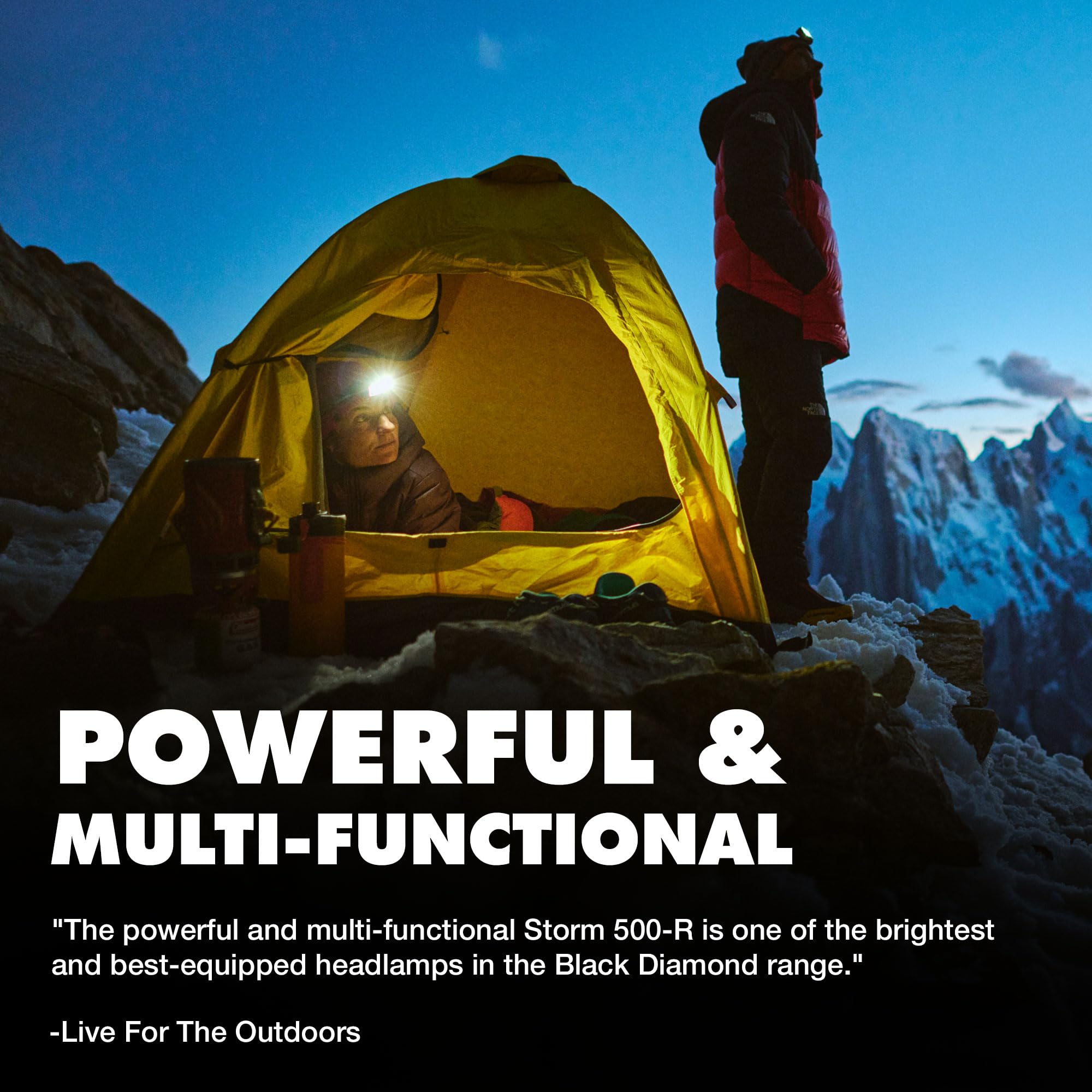 BLACK DIAMOND Storm 500-R red night-vision mode supports discreet navigation at night
