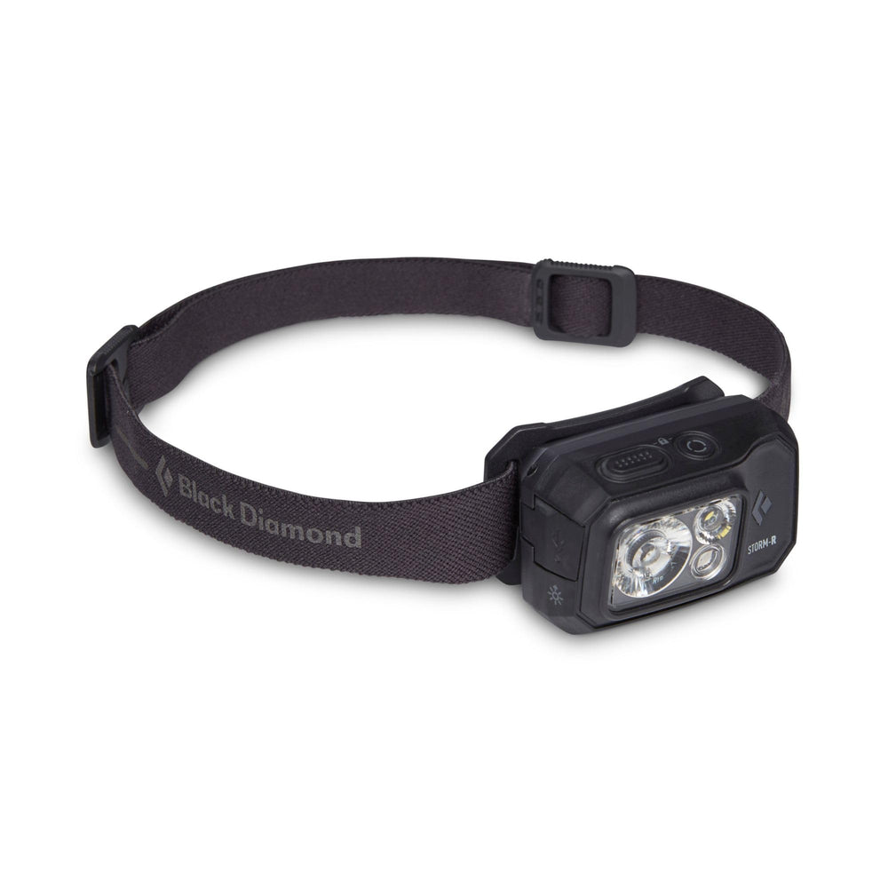 BLACK DIAMOND Storm 500-R headlamp front view for clear trail illumination.