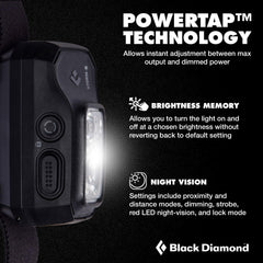 BLACK DIAMOND Storm 500-R charging via micro-USB for quick power top-ups.