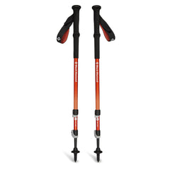 BLACK DIAMOND Trail Back trekking poles with three-section aluminum shafts deliver reliable all-terrain stability.