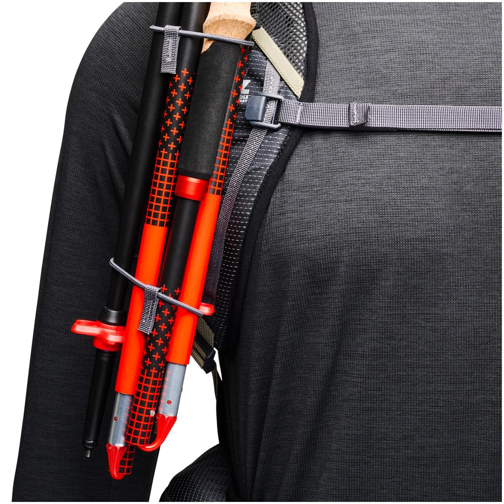 Black Diamond Trail Vista 20L rain cover deployed to protect gear