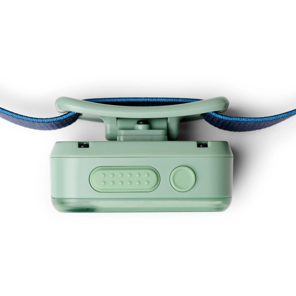 BLACK DIAMOND Wiz Kid headlamp emits soft light with low-light output for gentle evenings.
