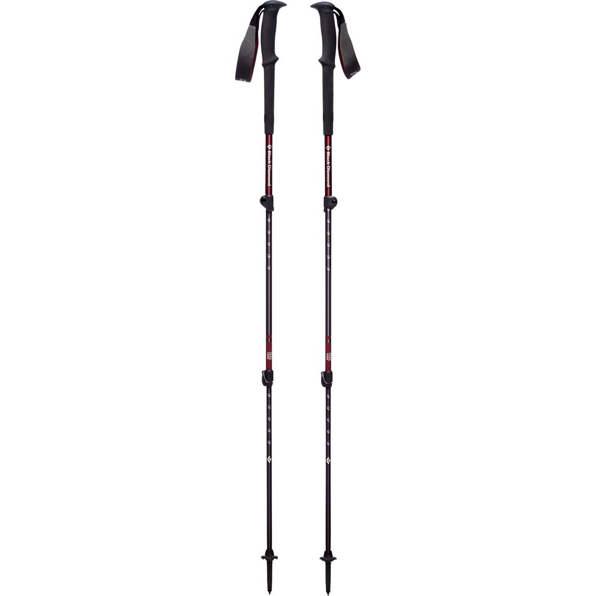 Black Diamond Women's Trail Trekking Poles extended pose showing adjustable length for varied terrain use.