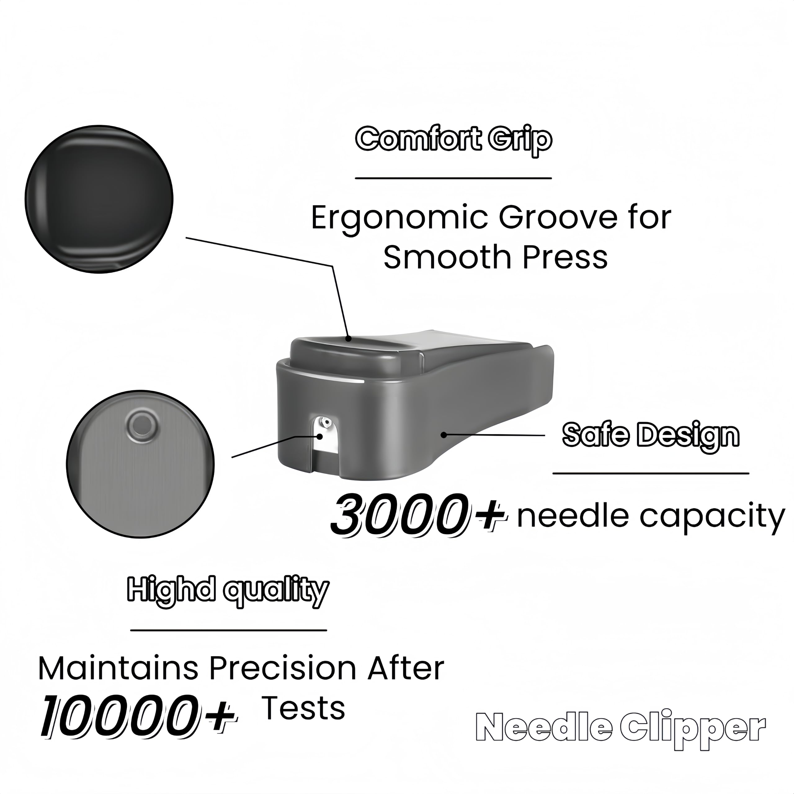 Portable, pocket-sized clipper dimensions 3.43 x 1.38 x 1.18 inches