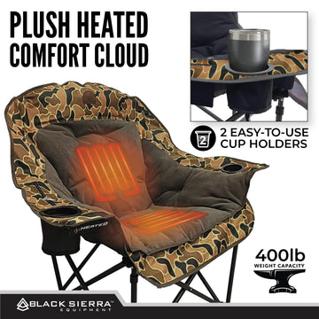 Black Sierra Chair frame with rugged polyester Oxford fabric and powder-coated steel