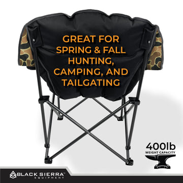 Black Sierra Heated Chair ideal for tailgating or patio relaxation