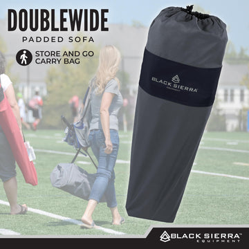 Black Sierra DoubleWide Sofa with carry bag enables easy transport