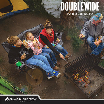 Black Sierra DoubleWide Sofa heavy-duty steel frame supports up to 500 lbs