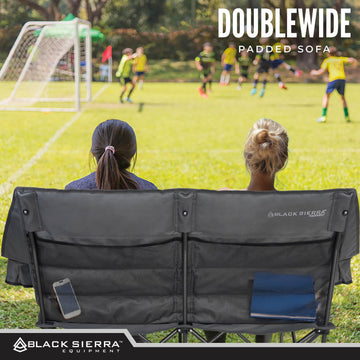 Black Sierra DoubleWide Sofa is versatile for beach, tailgate, and RV use