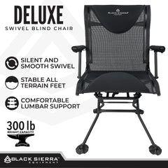 Black Sierra Equipment Deluxe swivel chair folded compact for easy transport and camping trips