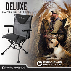 Black Sierra Equipment Deluxe chair seat and backrest highlight padded comfort during long sits