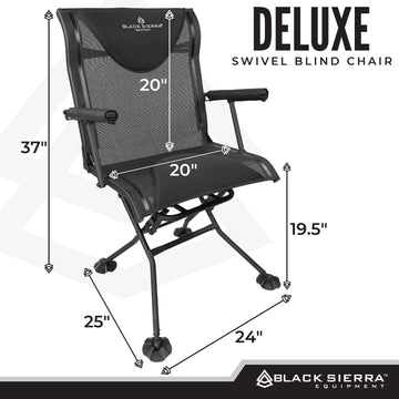 Black Sierra Equipment Deluxe swivel chair in action demonstrates silent 360° swivel for stealth positioning