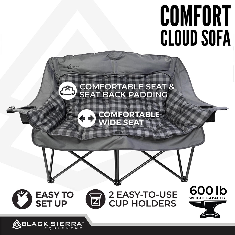 Black Sierra equipment double camping chair on the beach