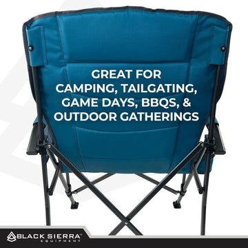 Black Sierra Equipment oversize chair lightweight 13.8 pounds for easy transport.