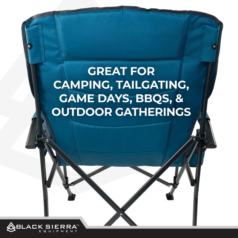 Black Sierra Equipment oversize chair lightweight 13.8 pounds for easy transport.