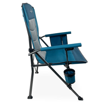 Black Sierra Equipment oversize chair includes durable carry bag for quick setup.