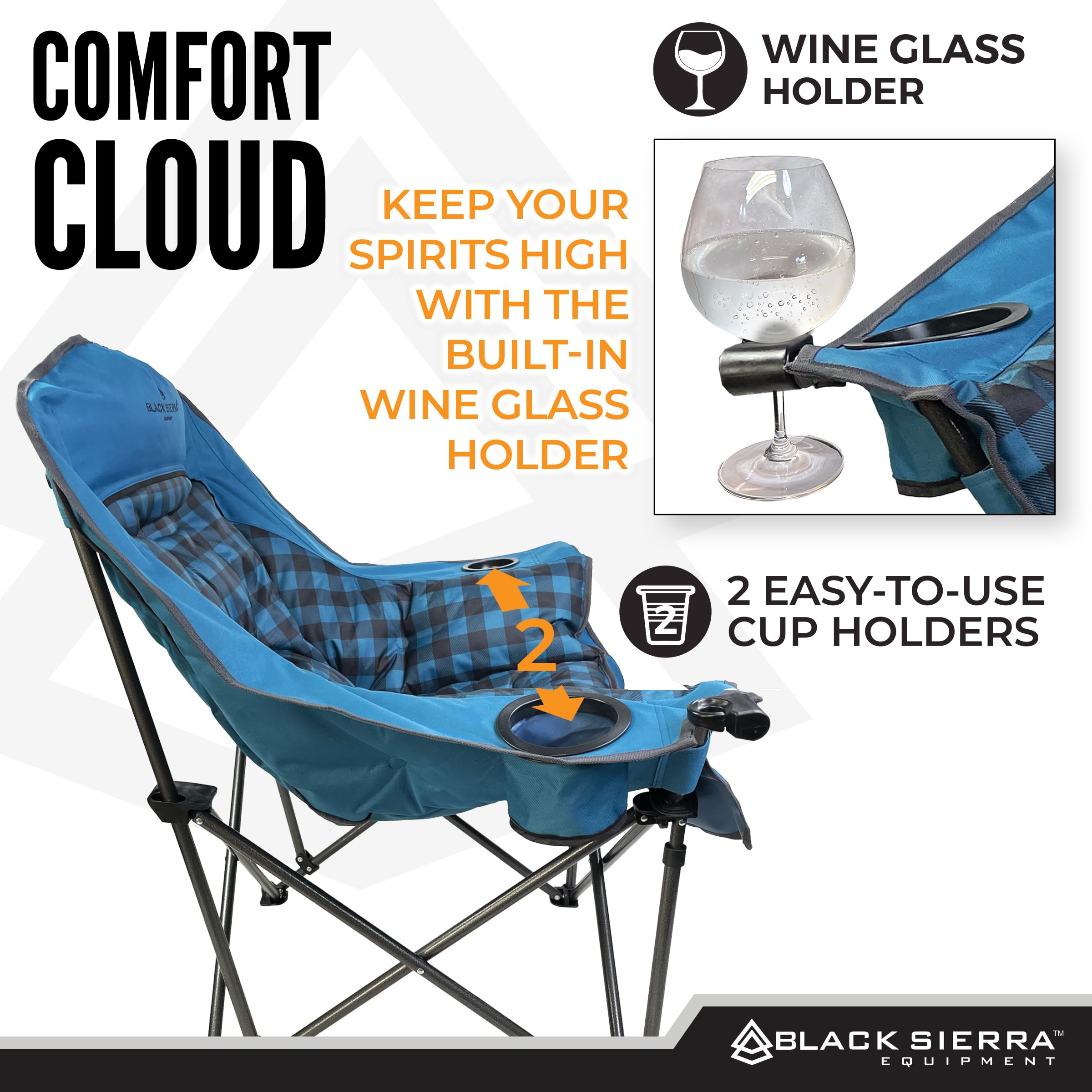 Black Sierra Equipment tailgate scene highlights ample seating at a crowded event.