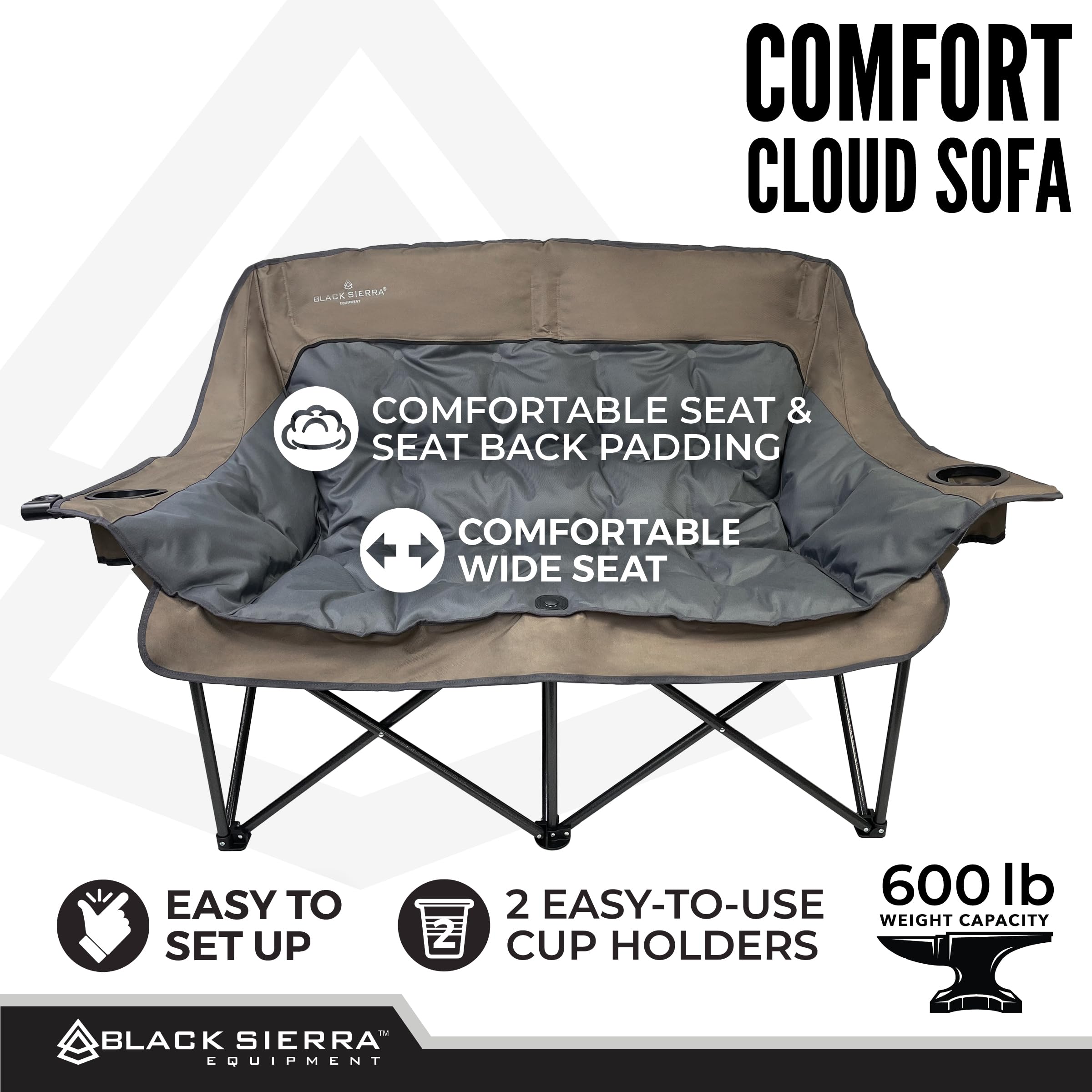 Black Sierra Equipment plush padding from 2.5 inches provides all-day comfort