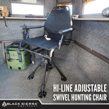 Black Sierra Equipment Silent 360 swivel chair frame shows sturdy steel construction