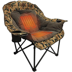 Black Sierra Heated Fleece Chair front view shows plush seat and warm, inviting comfort