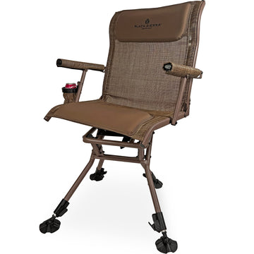 Black Sierra Heavy Duty Swivel Chair with 360° silent swivel for quiet hunting rotations