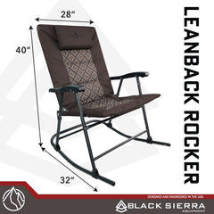 Black Sierra High Back Rocking Chair with padded armrests for comfortable seating