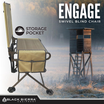 Black Sierra chair dimensions illustrate comfortable 20 inch seat and compact fold for storage.