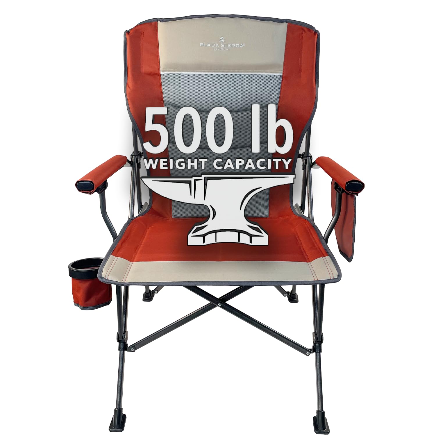 Black Sierra Oversized Camping Chair open, ready for all-day comfort on any outdoor outing.