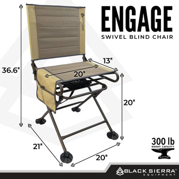 Black Sierra Silent 360 swivel chair folded for easy transport on camping trips.