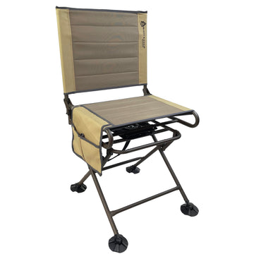 Black Sierra Silent 360 swivel chair open for field seating and stealthy movement.