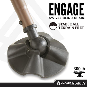 Black Sierra steel-frame design showcases rugged durability and 300 lb supported weight.