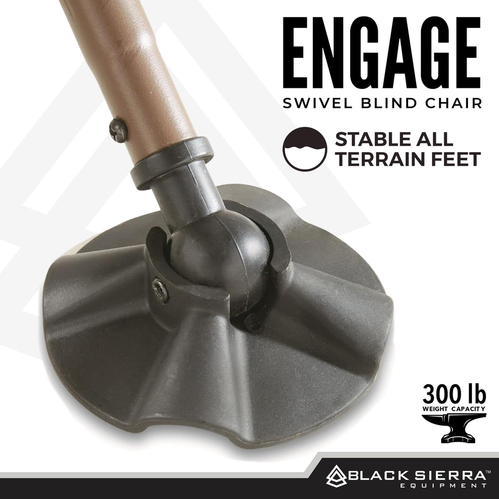 Black Sierra steel-frame design showcases rugged durability and 300 lb supported weight.