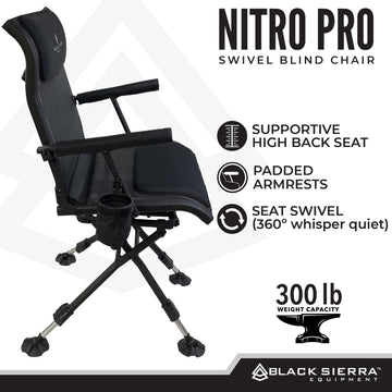 Black Sierra XL Swivel Chair carry strap aids easy transport