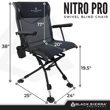 Black Sierra XL Swivel Chair heavy-duty frame supports rugged field use