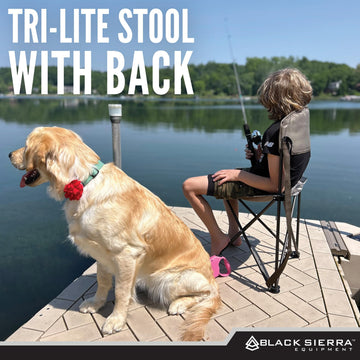 Black Sierra XL Tri-Lite hunting stool with durable powder-coated frame.