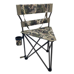 Black Sierra XL Tripod Stool folded for compact transport during camping or travel.