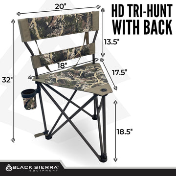 Black Sierra XL Tripod Stool open-height and tripod stance for stable outdoor seating.