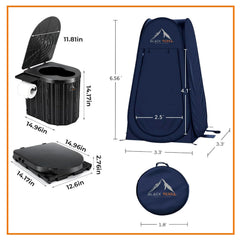 Black Terra portable toilet adults in use outdoors shows user-friendly camping setup