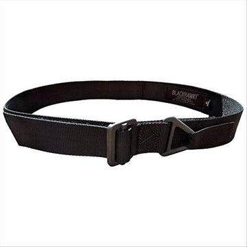 BLACKHAWK CQB/Rigger's Belt, black, buckle closeup shows durable hardware for reliable field use.