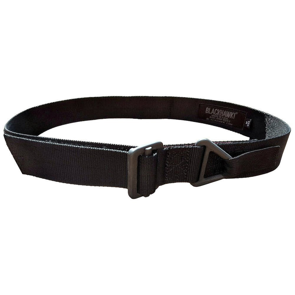 BLACKHAWK CQB/Rigger's Belt close-up shows parachute-grade buckle and rugged finish.