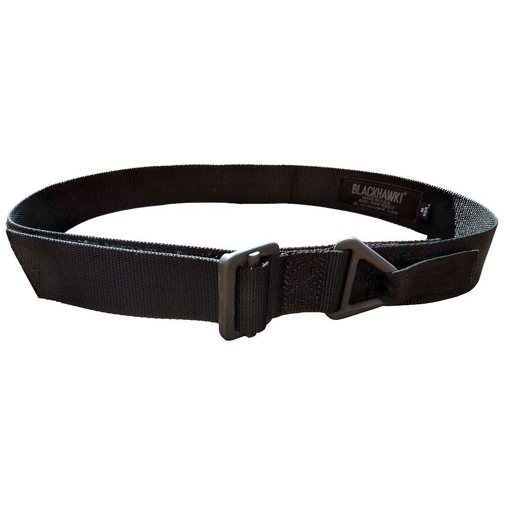 BLACKHAWK CQB/Rigger's Belt close-up shows parachute-grade buckle and rugged finish.