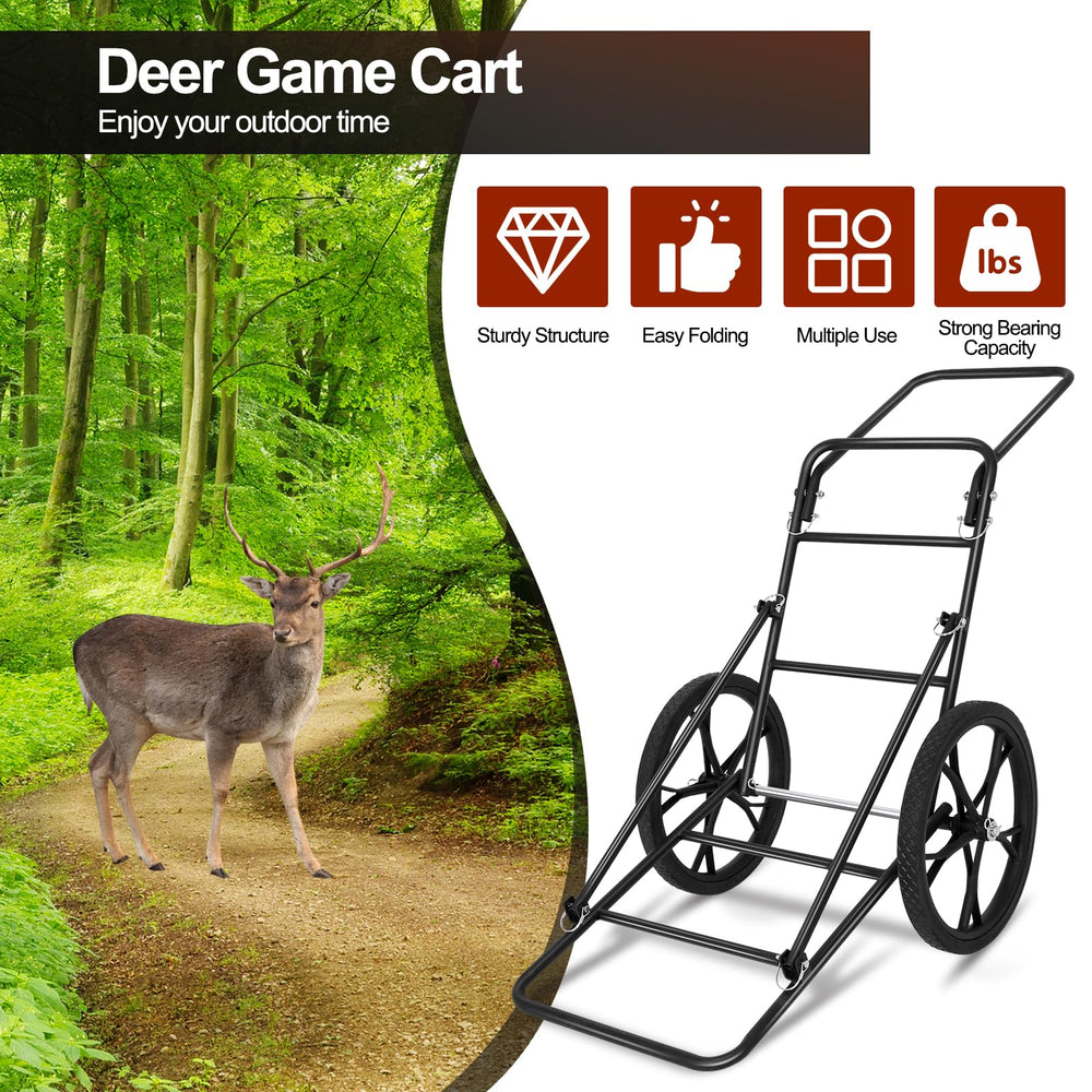 BLACKHORSE-RACING deer cart is ideal for hunting, camping, fishing, and hiking trips.