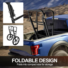 Folded BLACKHORSE-RACING deer cart shown for compact storage in a car trunk.